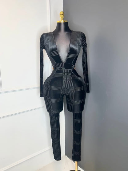 Velvet Baddie Chain Jumpsuit